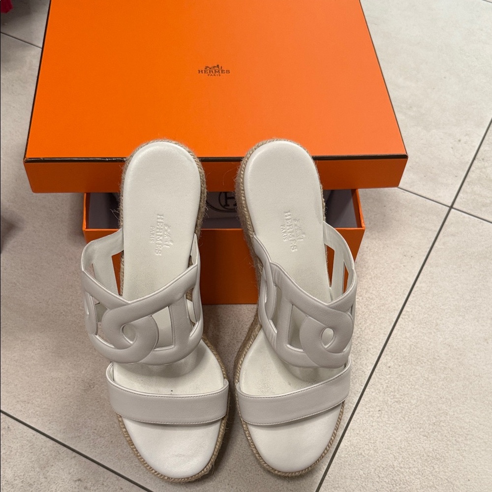 Hermes White Women's Sandals